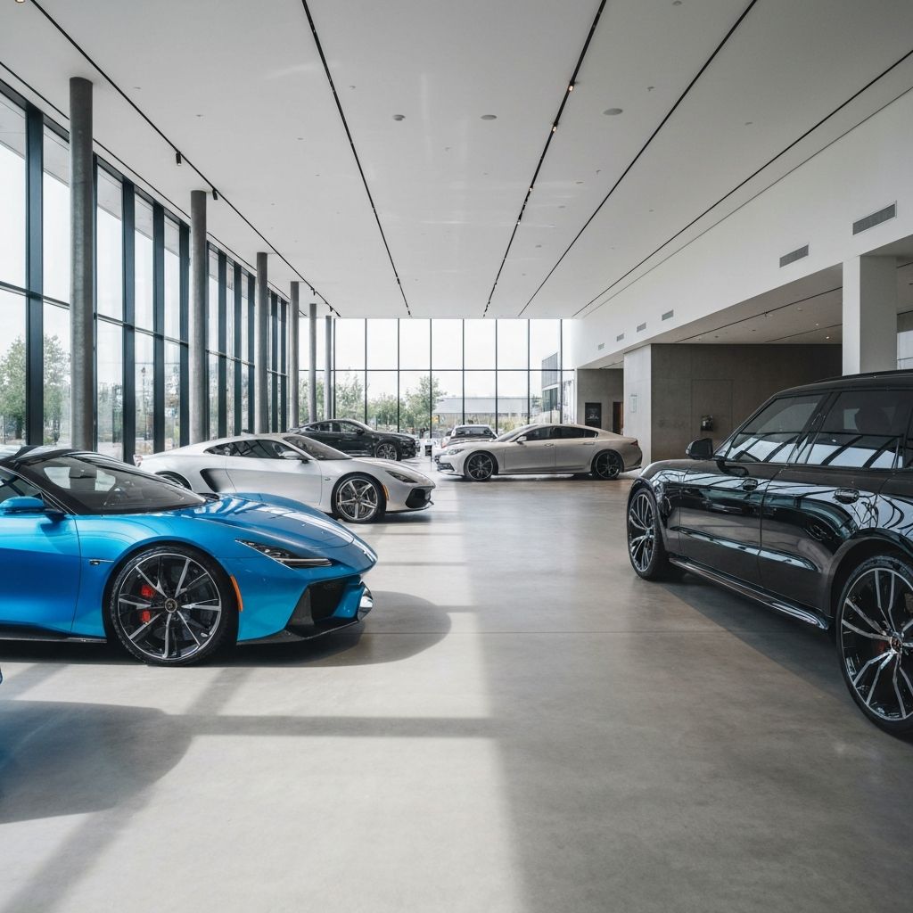 Showroom de veículos modernos